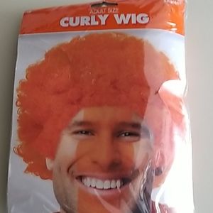 Adult orange curly wig, costume